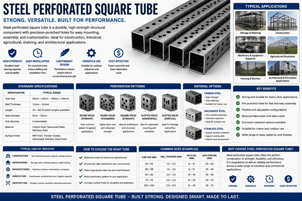 steel perforated square tube