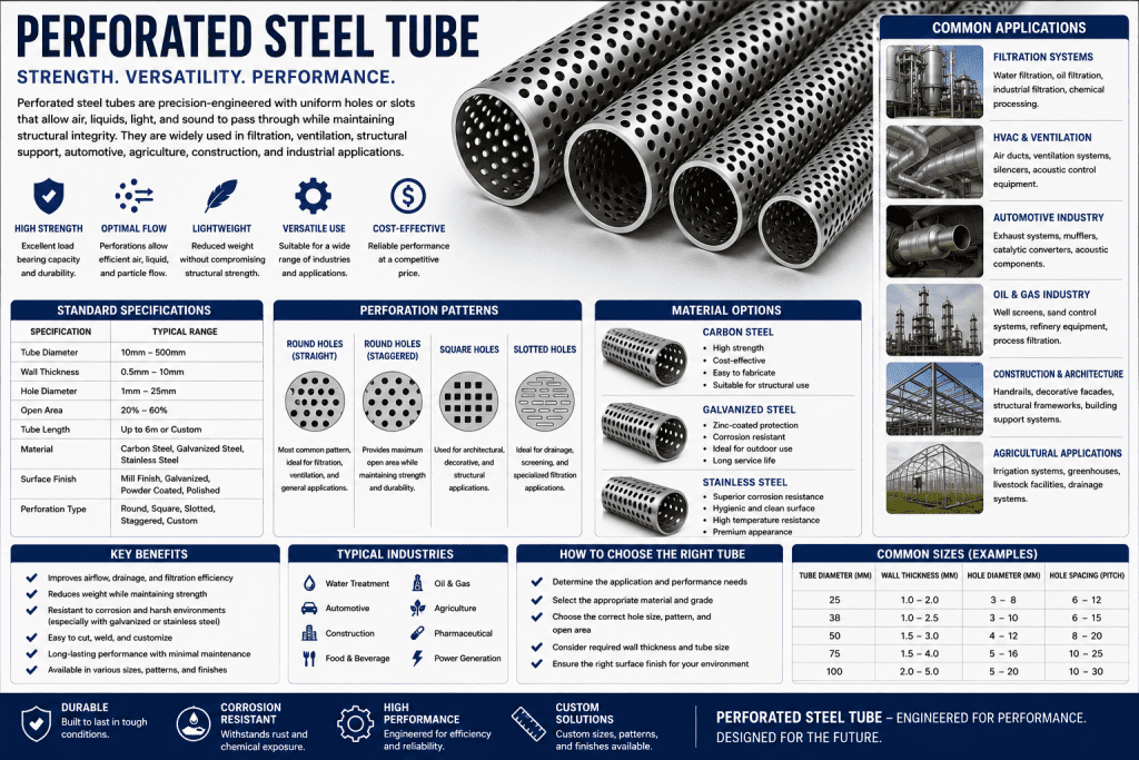 perforated steel tube