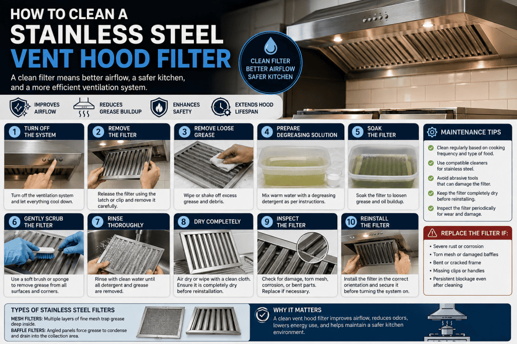 How to Clean a Stainless Steel Vent Hood Filter