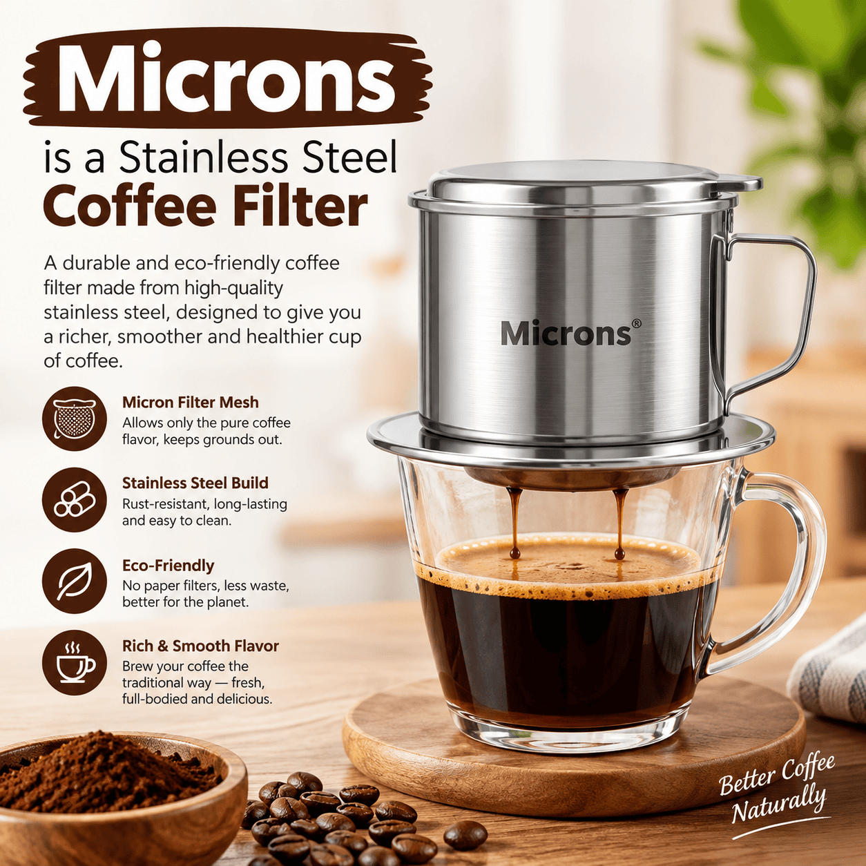 Blog 2 Microns is a Stainless Steel Coffee Filter
